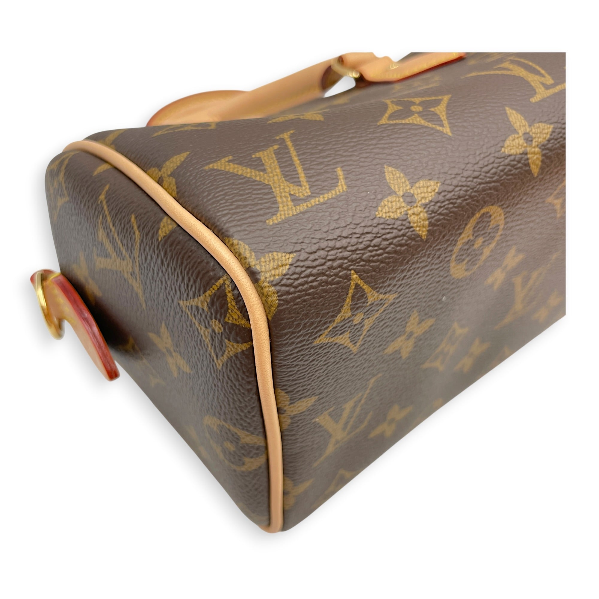 Monogram speedy 20 cm Brown Crossbody Bag in Canvas Gold hardware
