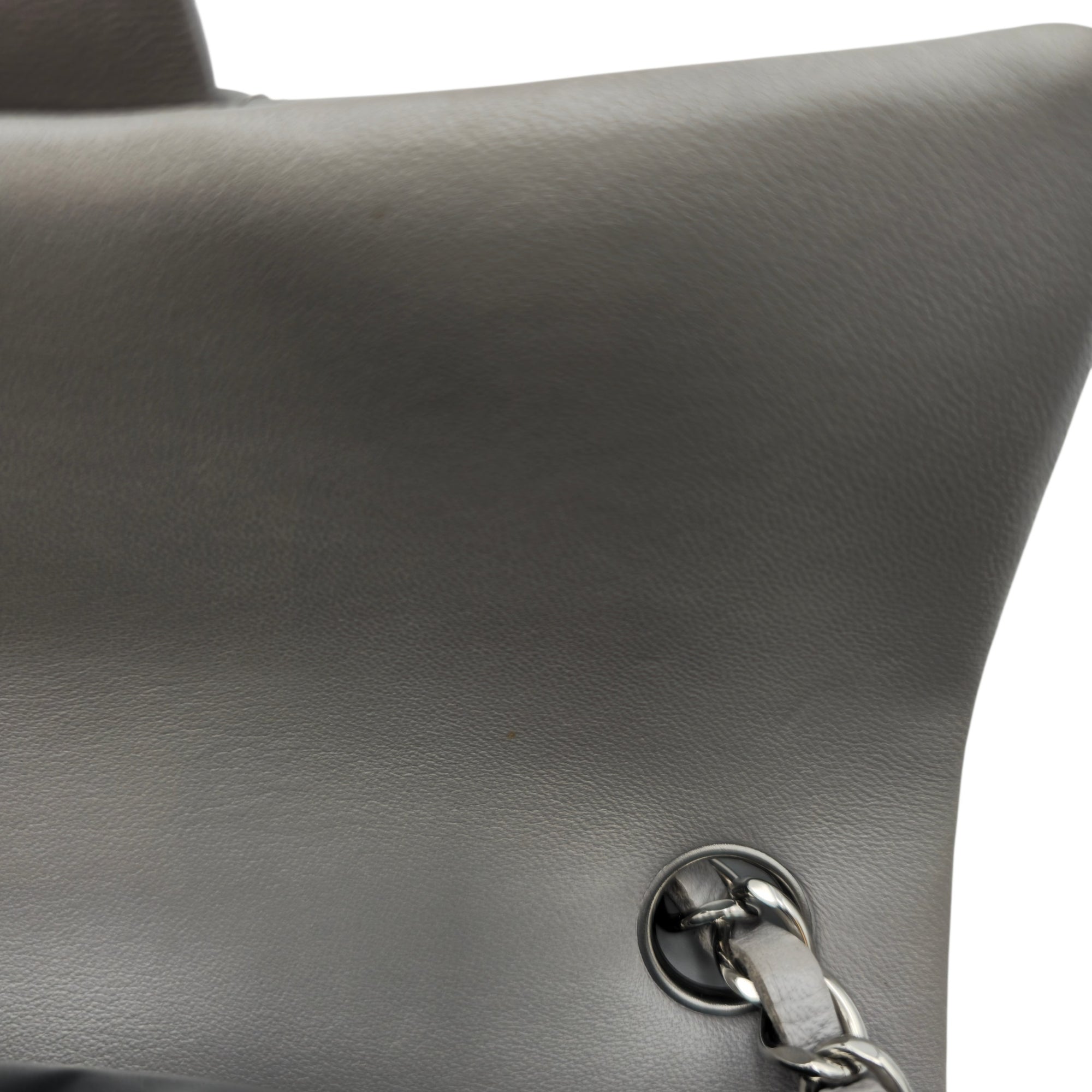 Mini Rectangular Grey Crossbody Bag in Calfskin Silver hardware