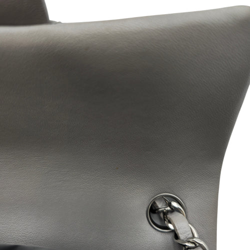 Mini Rectangular Grey Crossbody Bag in Calfskin Silver hardware