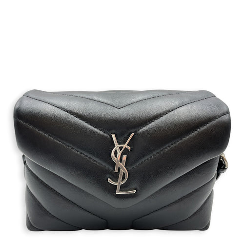 Toy Lou Lou Black Crossbody Bag in Calfskin Silver hardware