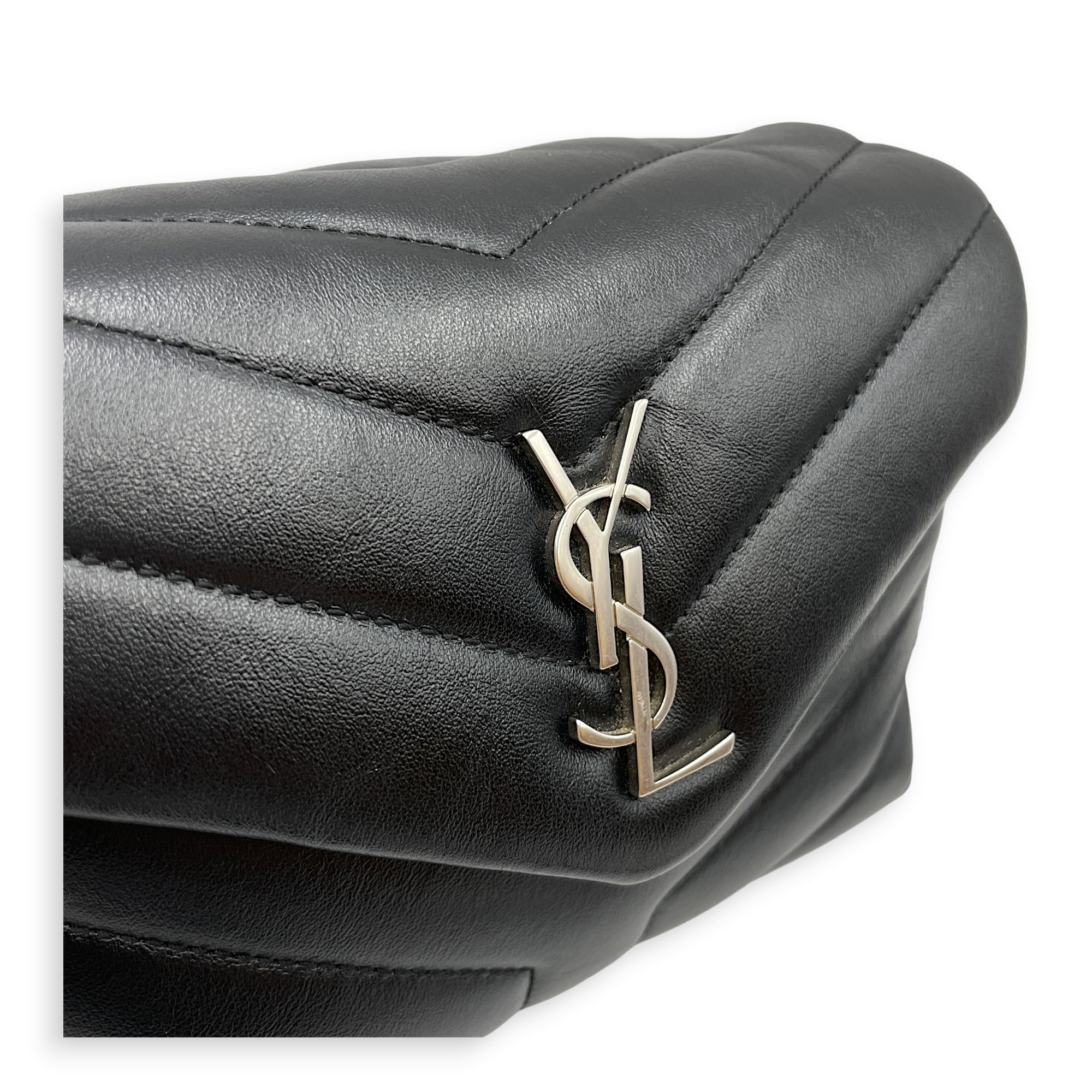 Toy Lou Lou Black Crossbody Bag in Calfskin Silver hardware