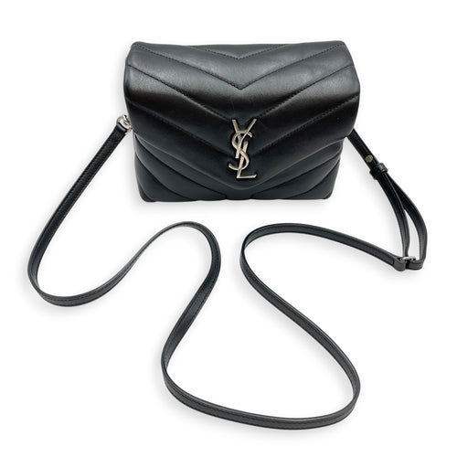 Toy Lou Lou Black Crossbody Bag in Calfskin Silver hardware