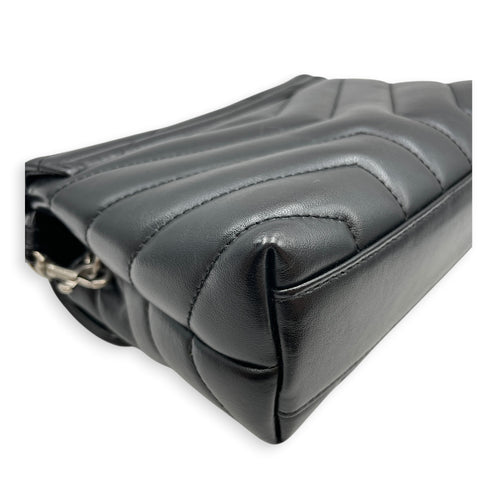Toy Lou Lou Black Crossbody Bag in Calfskin Silver hardware
