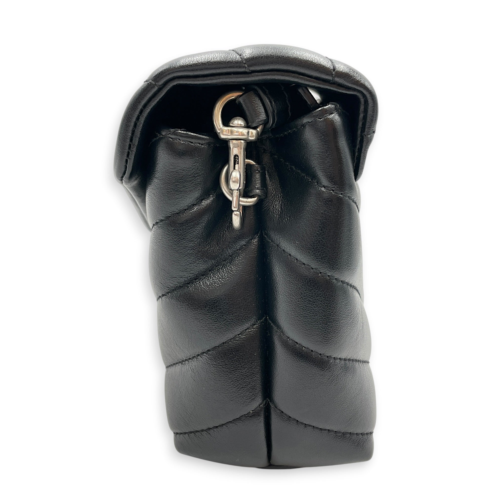 Toy Lou Lou Black Crossbody Bag in Calfskin Silver hardware