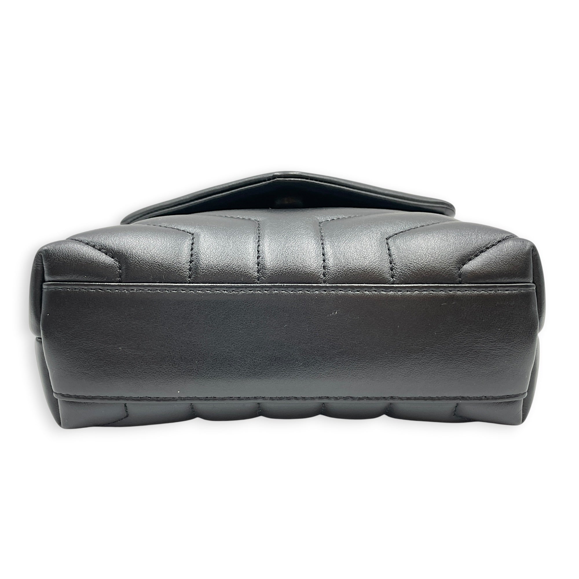 Toy Lou Lou Black Crossbody Bag in Calfskin Silver hardware