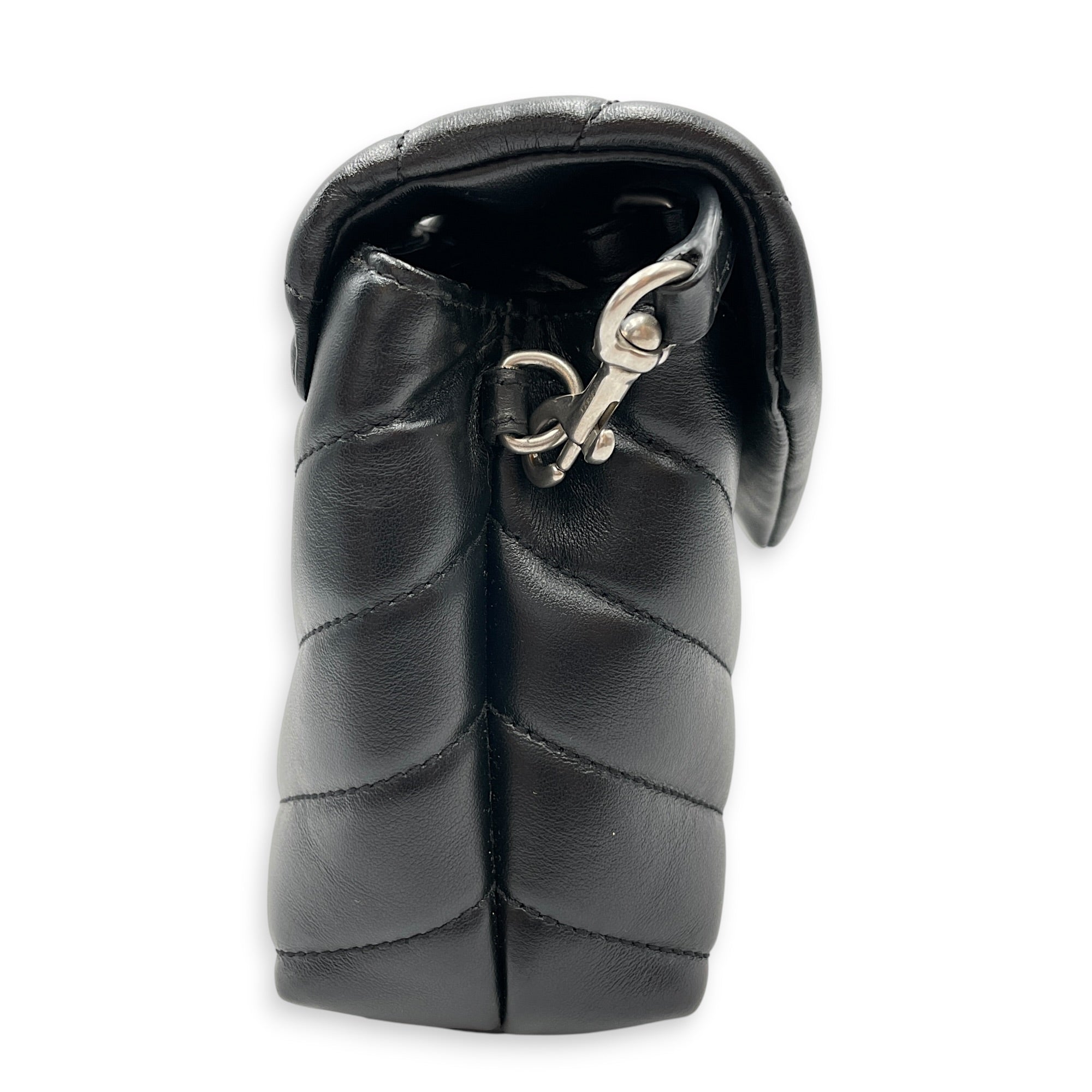 Toy Lou Lou Black Crossbody Bag in Calfskin Silver hardware