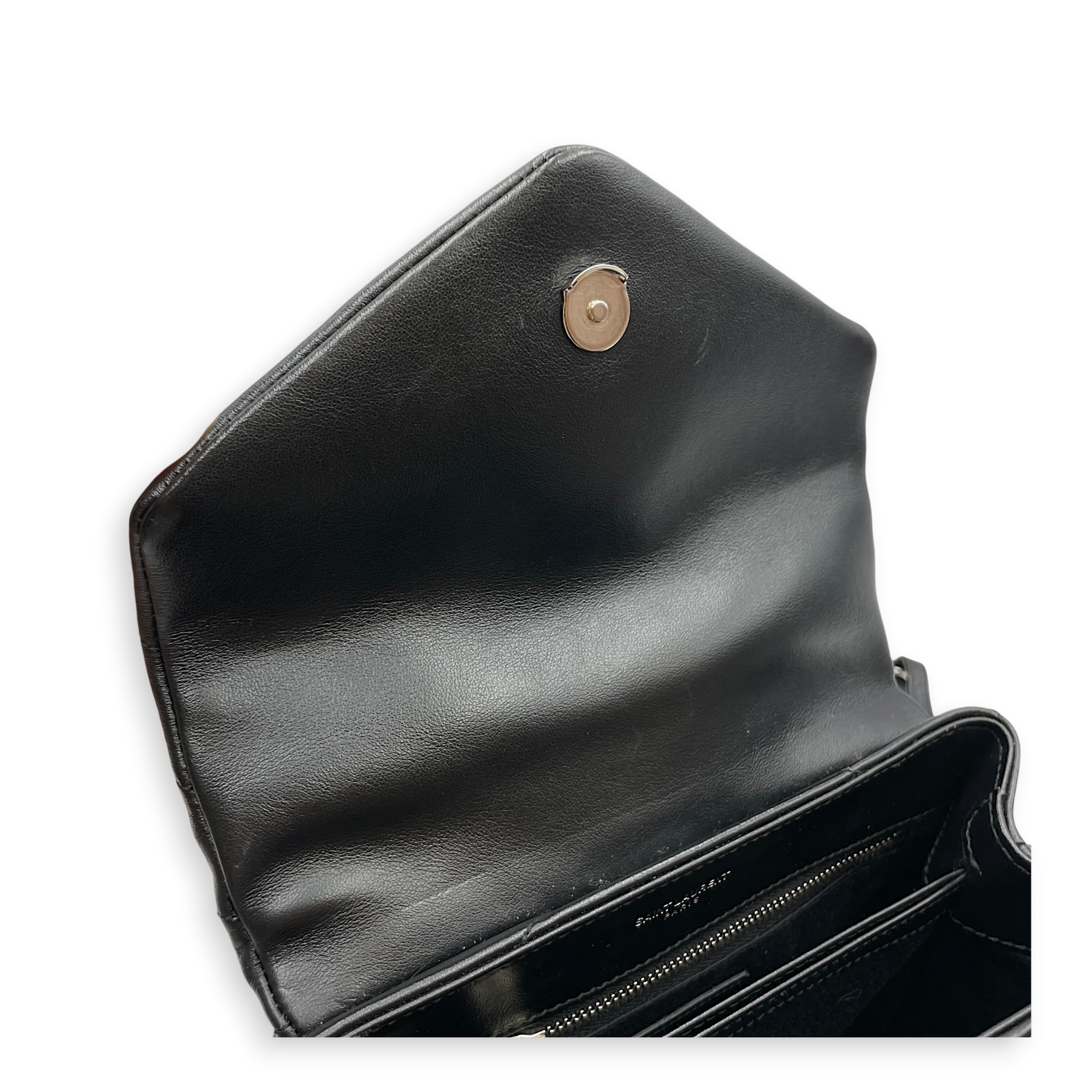 Toy Lou Lou Black Crossbody Bag in Calfskin Silver hardware