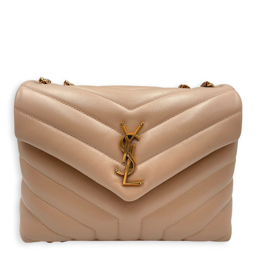 Toy Lou Lou 25 Beige Crossbody Bag in Calfskin Gold hardware