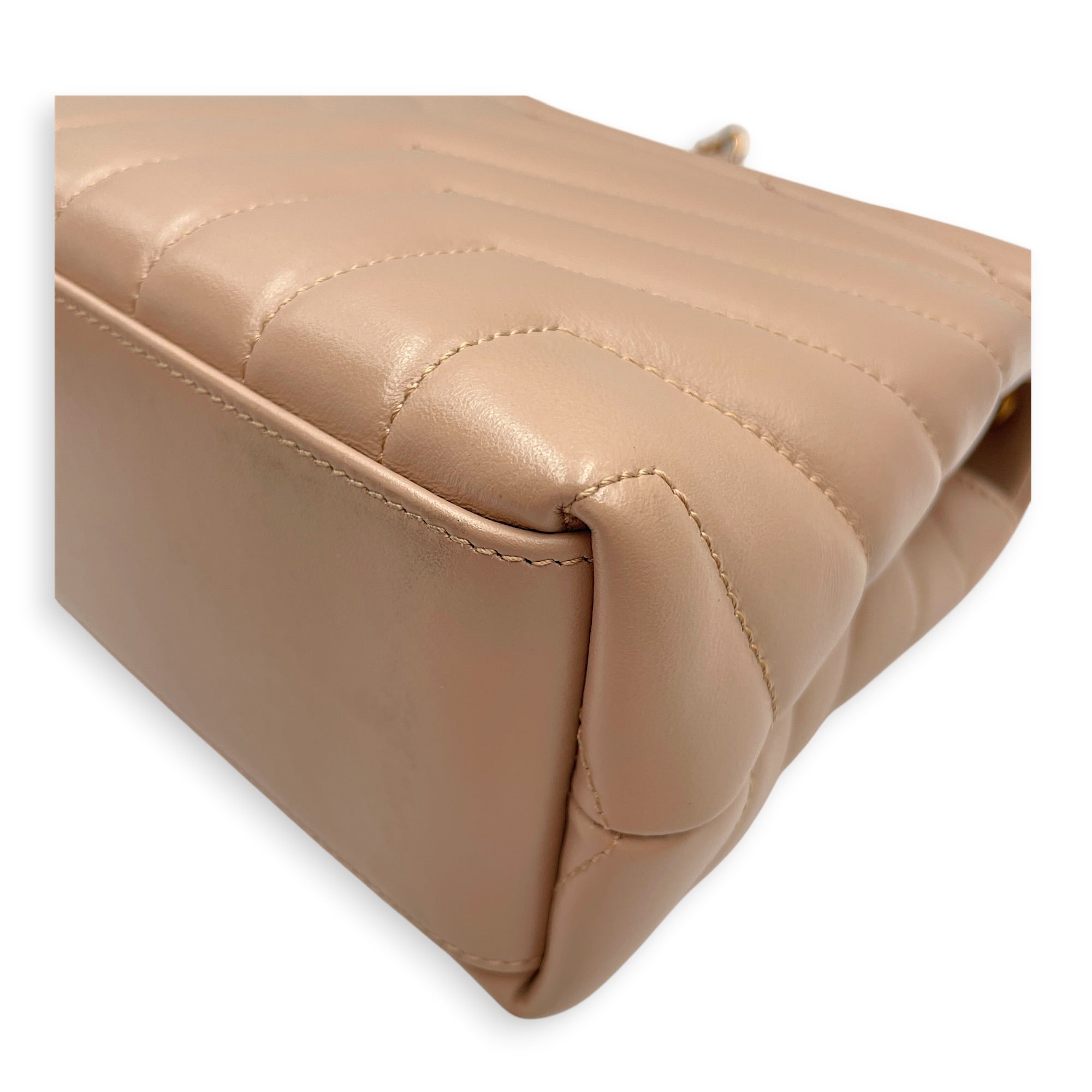 Toy Lou Lou 25 Beige Crossbody Bag in Calfskin Gold hardware