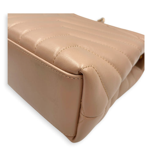 Toy Lou Lou 25 Beige Crossbody Bag in Calfskin Gold hardware