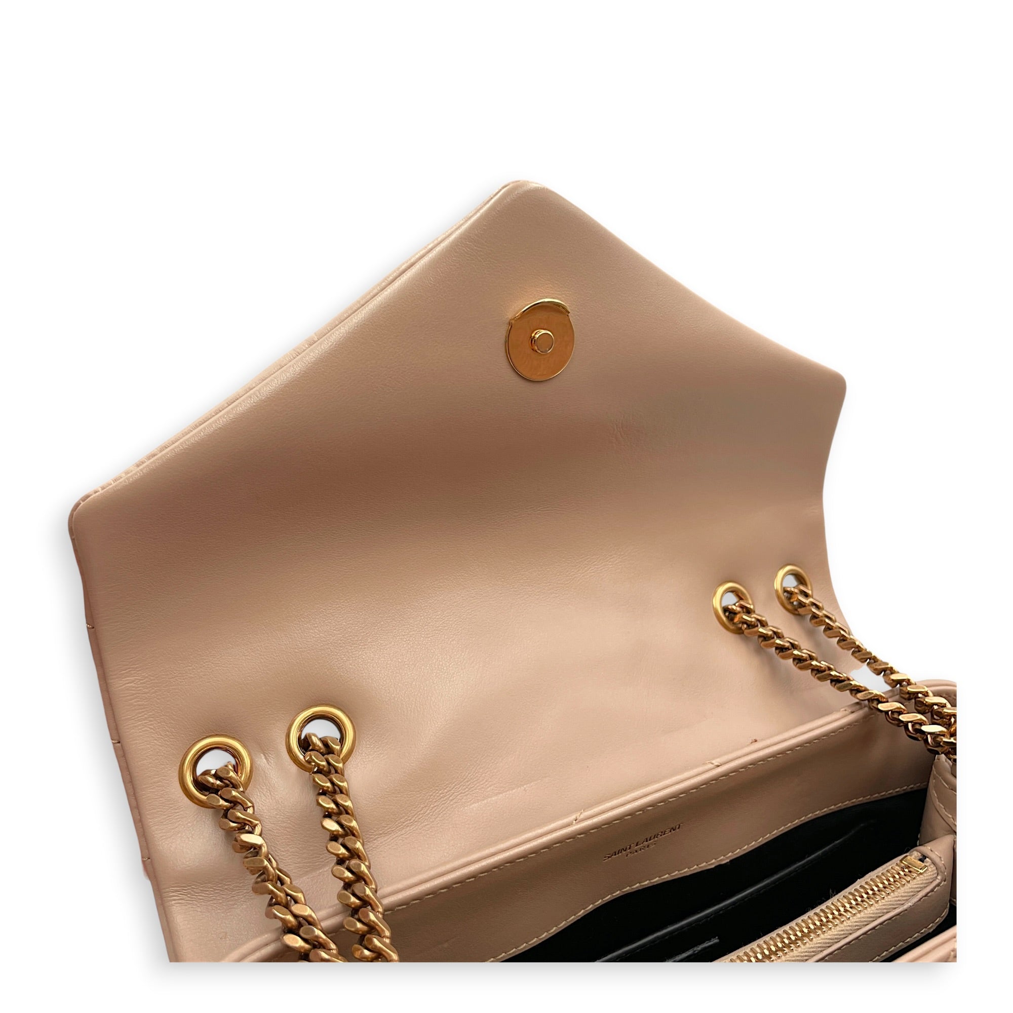 Toy Lou Lou 25 Beige Crossbody Bag in Calfskin Gold hardware