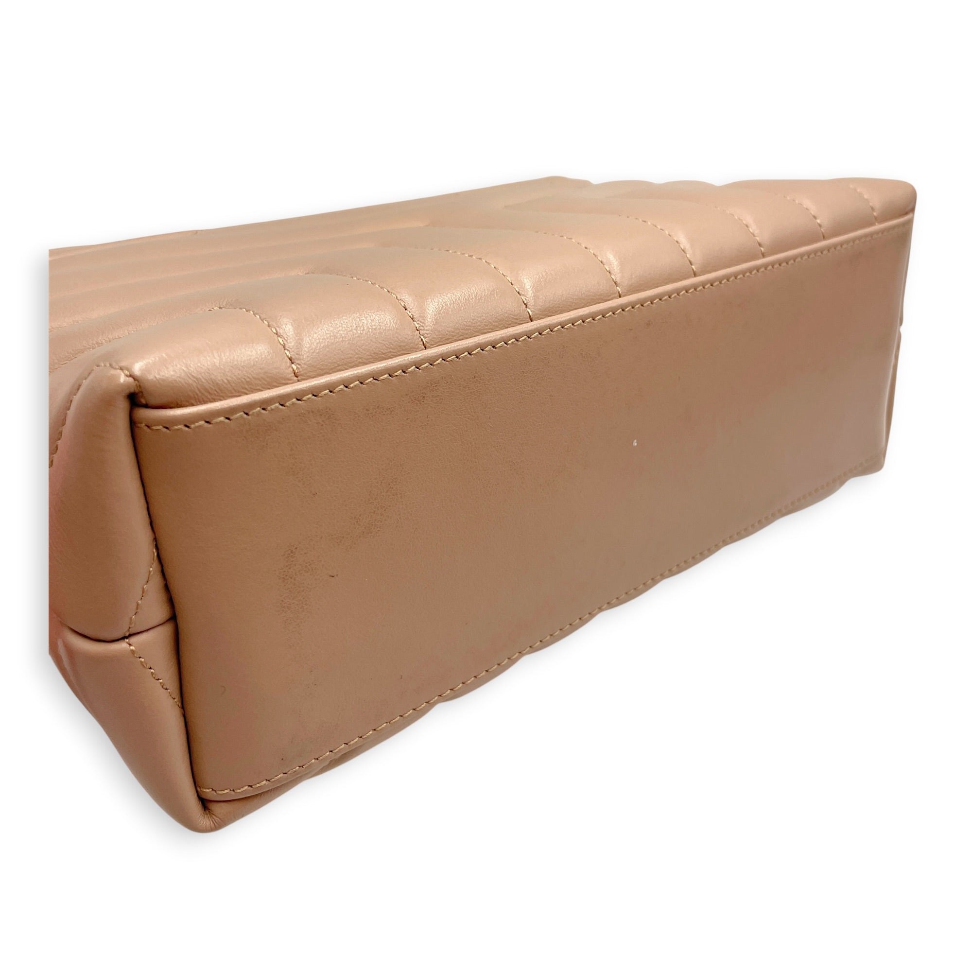 Toy Lou Lou 25 Beige Crossbody Bag in Calfskin Gold hardware