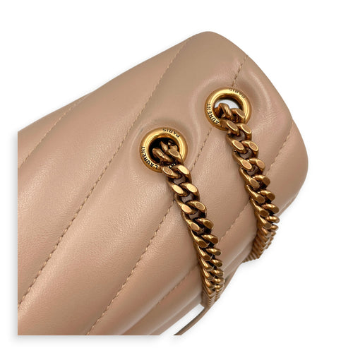 Toy Lou Lou 25 Beige Crossbody Bag in Calfskin Gold hardware