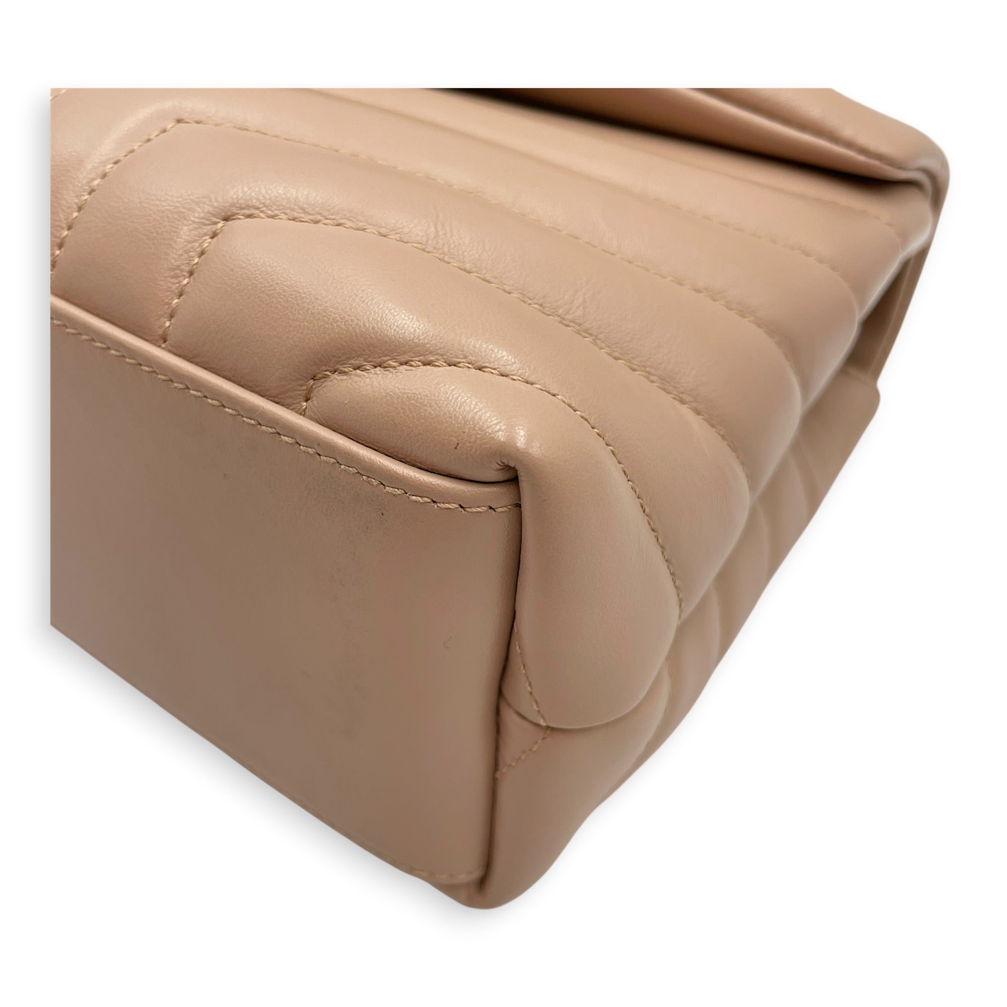 Toy Lou Lou 25 Beige Crossbody Bag in Calfskin Gold hardware