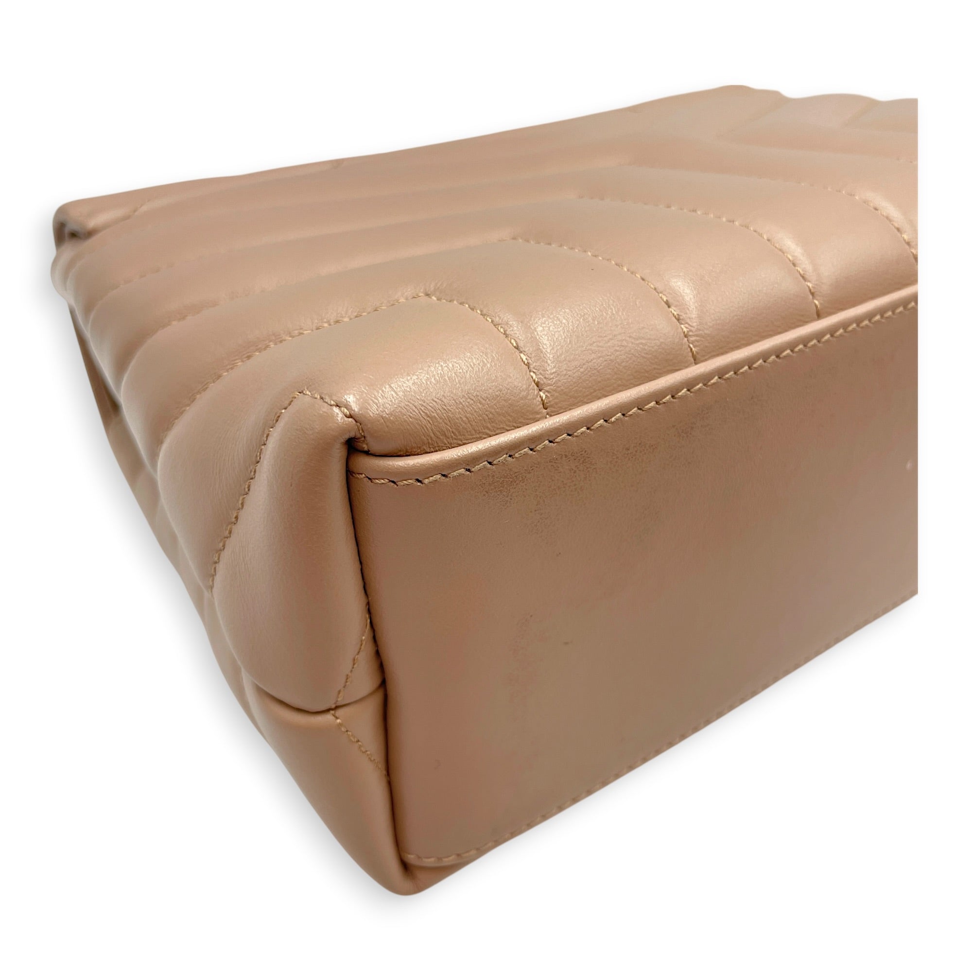 Toy Lou Lou 25 Beige Crossbody Bag in Calfskin Gold hardware