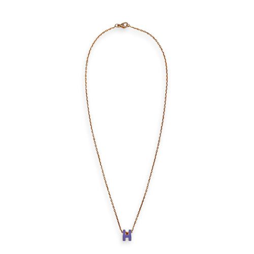Mini Pop H Lilac Necklace Rose Gold hardware CL2605-21609 2