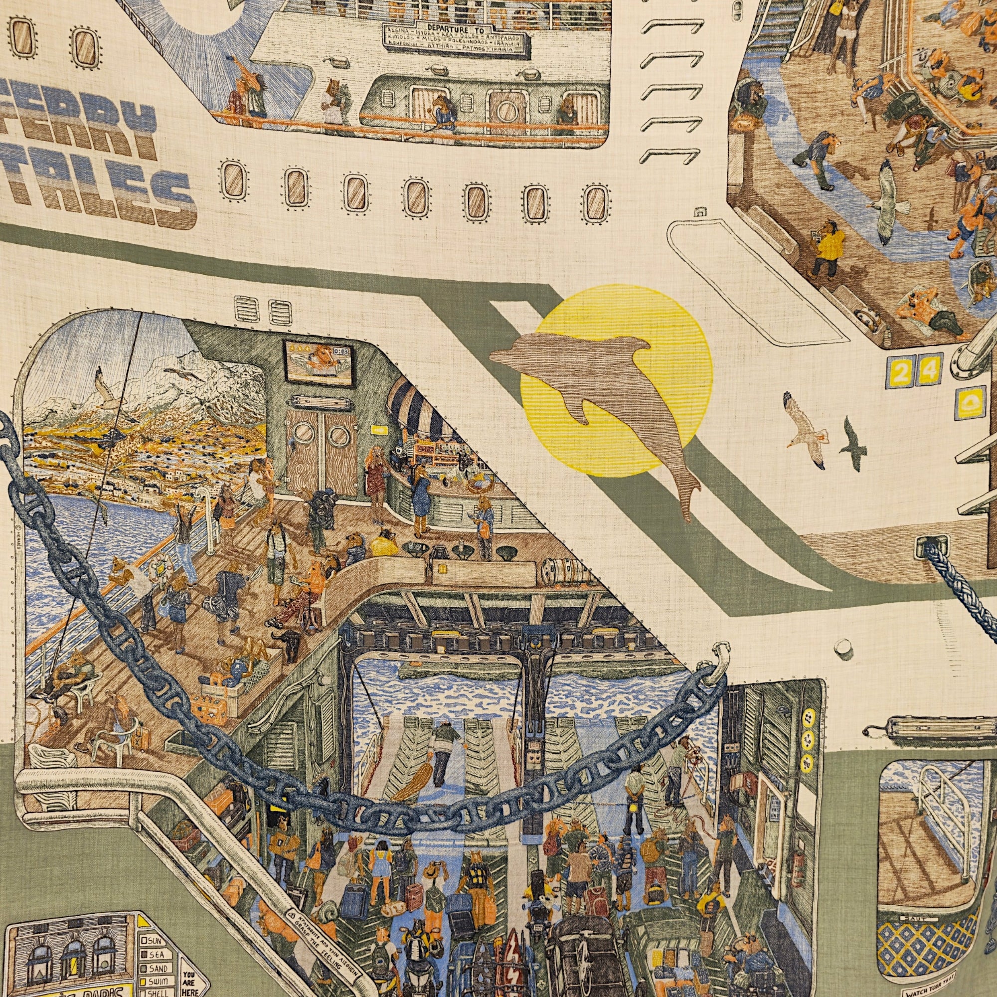 Ferry Tales 100 Bleu/Vert Scarf CL2605-21612 2