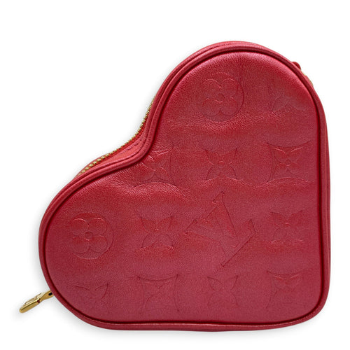 Lipstick Red Monogram Heart on Chain Red Crossbody Bag in Calfskin Gold hardware CL2605-21618 1