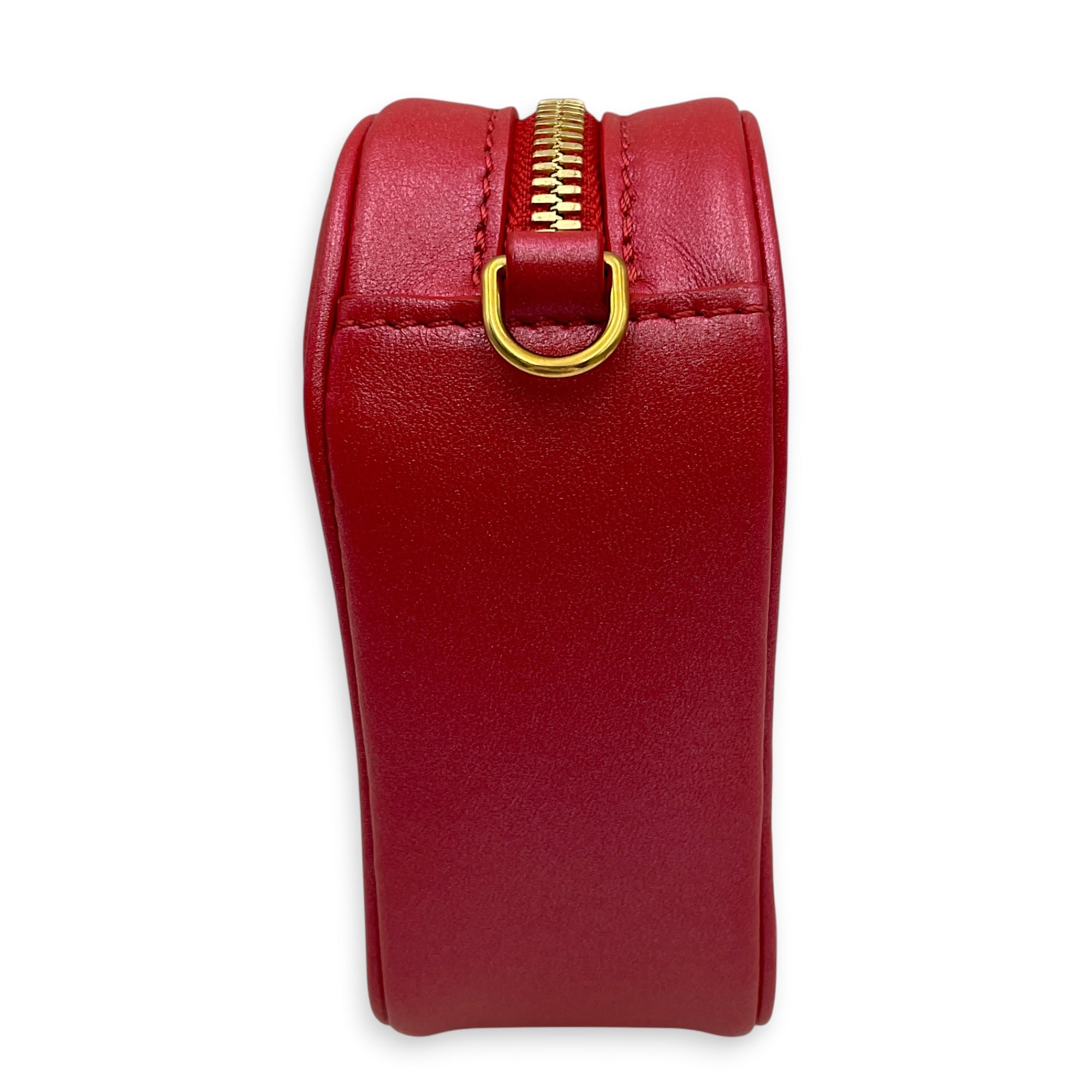 Lipstick Red Monogram Heart on Chain Red Crossbody Bag in Calfskin Gold hardware CL2605-21618 4