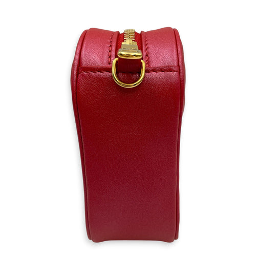 Lipstick Red Monogram Heart on Chain Red Crossbody Bag in Calfskin Gold hardware CL2605-21618 5