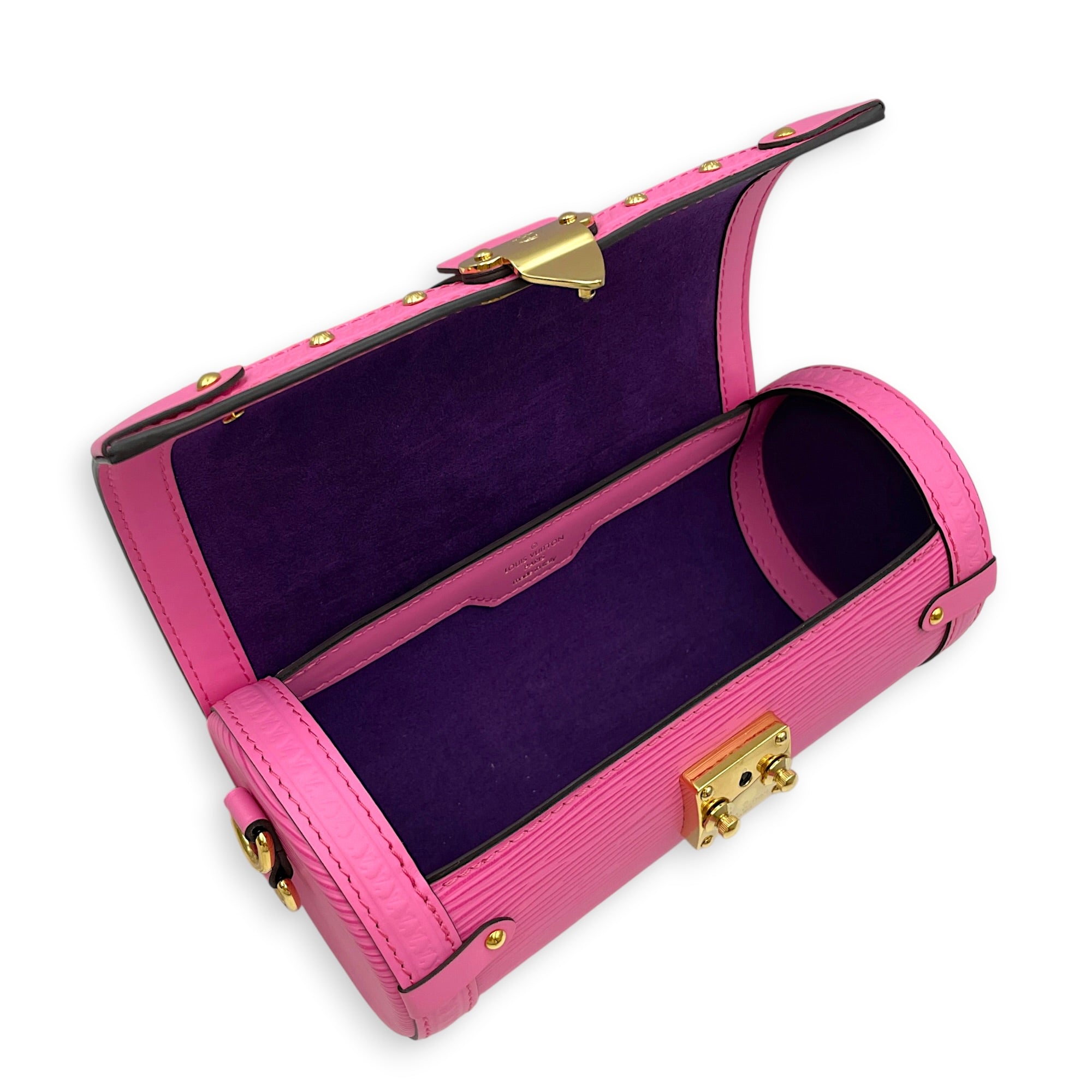 Papillon Trunk Pink Crossbody Bag in Epi Leather Gold hardware