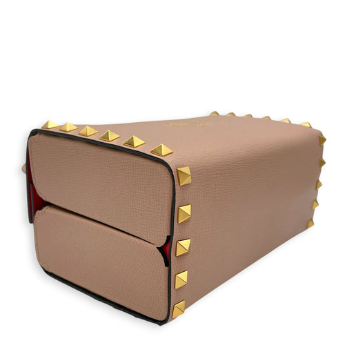 Garavani Rockstud Alcove Pink Top Handle Bag in Calfskin Gold hardware CL2605-21621 7