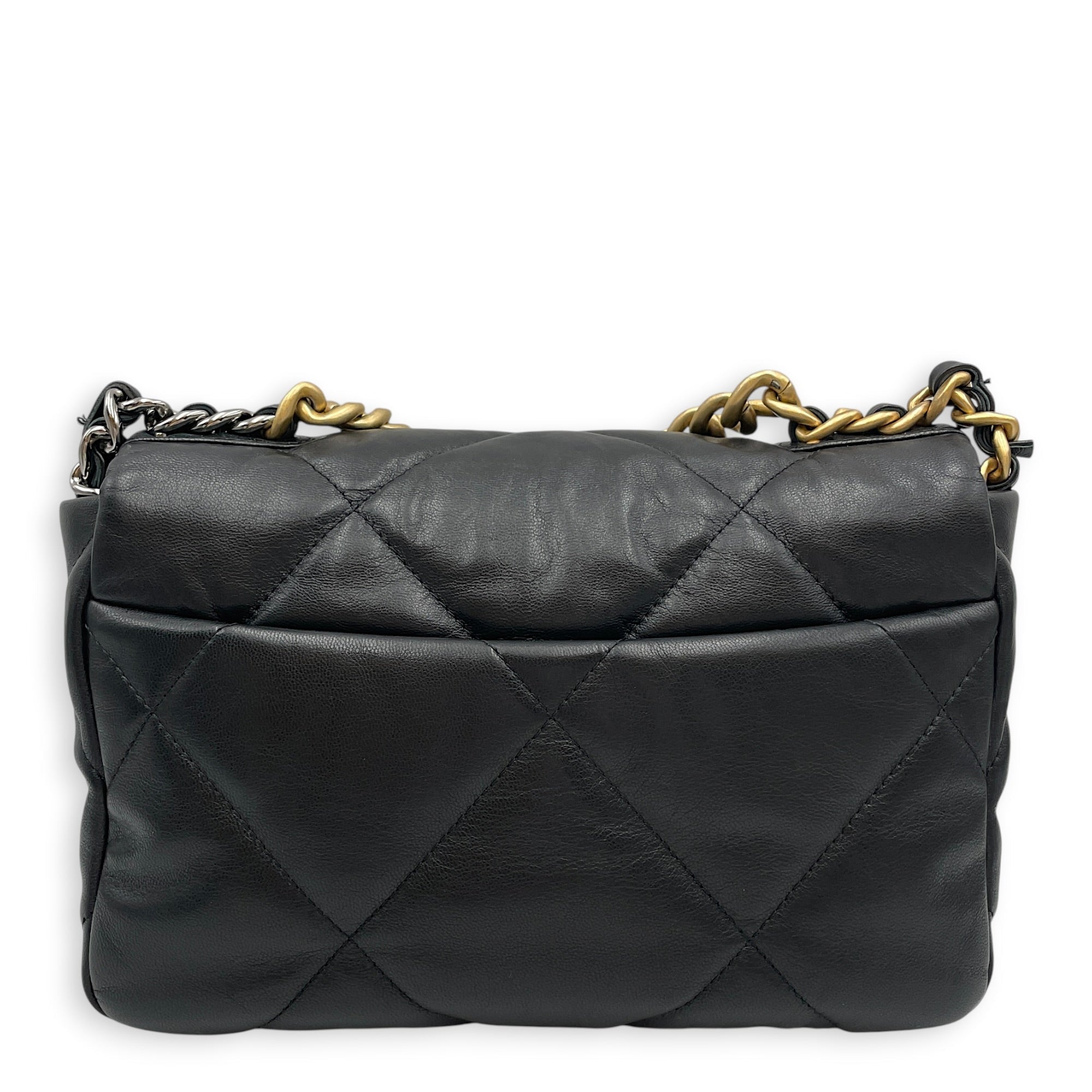 C19 Small Black Shoulder Bag in Goat Leather Mixed hardware CL2605-21624 2