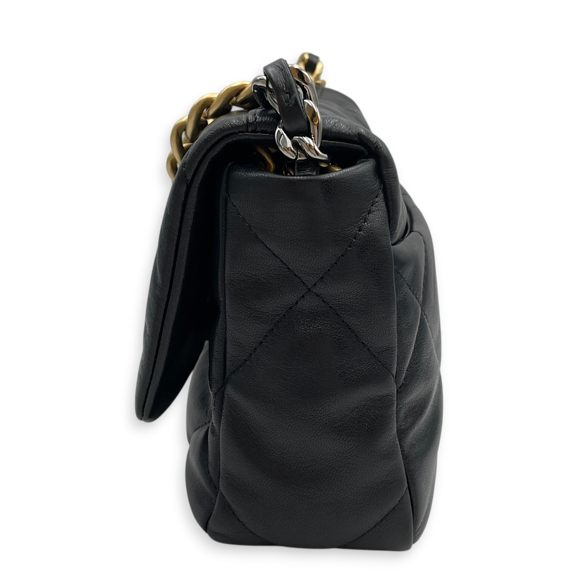 C19 Black Shoulder Bag in Goat Leather Mixed hardware CL2605-21624 4