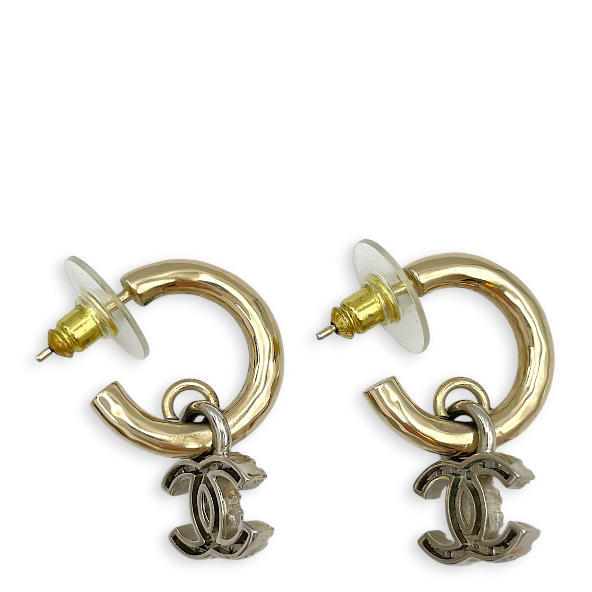 CC Dangling Earrings with Crystals Gold hardware CL2605-21625 2