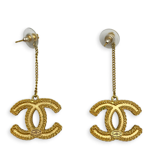 XL Baroque Gold CC 15C Dangling Gold Earrings