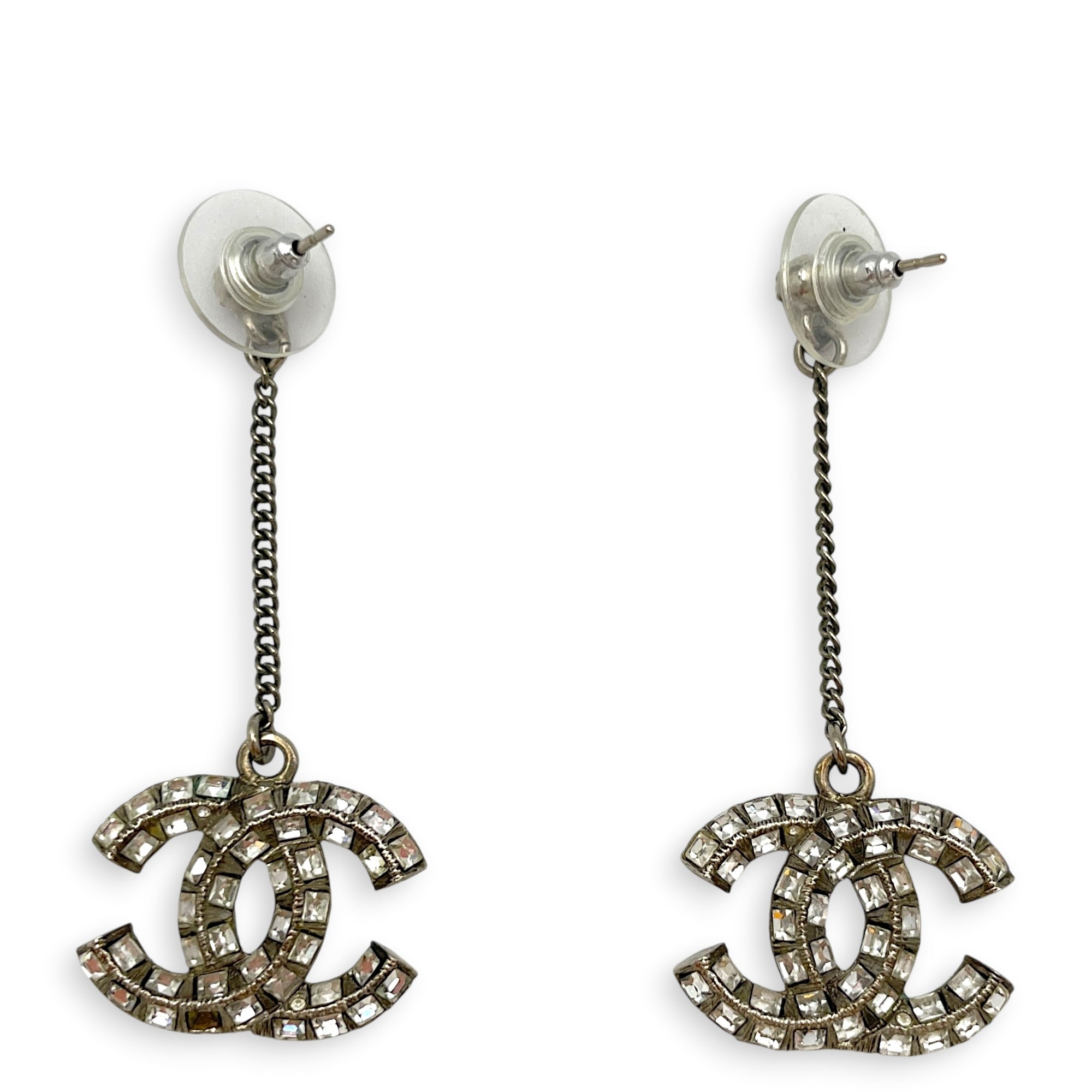 CC Logo Drop Earrings Silver Earrings Silver hardware