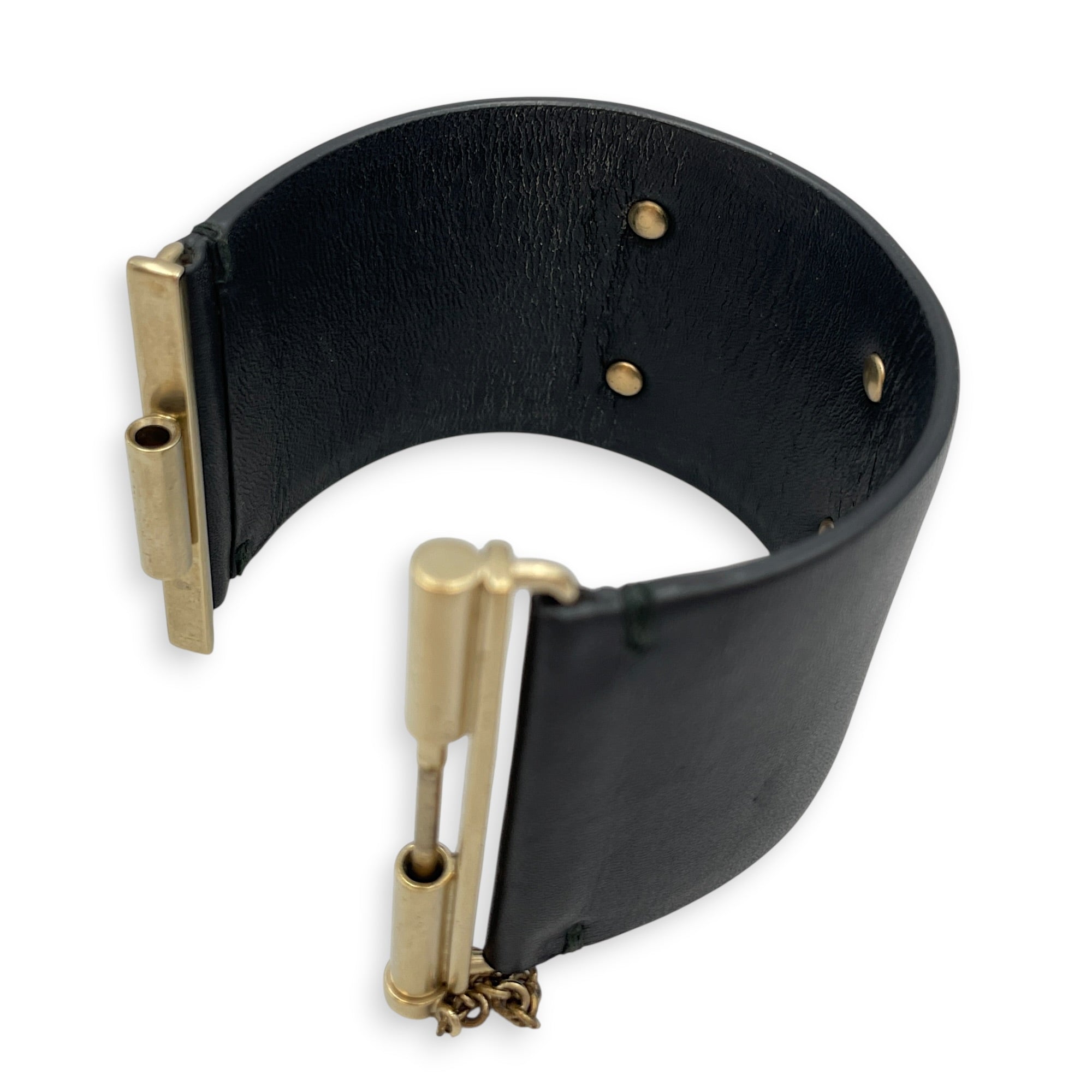 CC Cuff Bracelet Size S Black Bracelet Gold hardware CL2605-21634 4