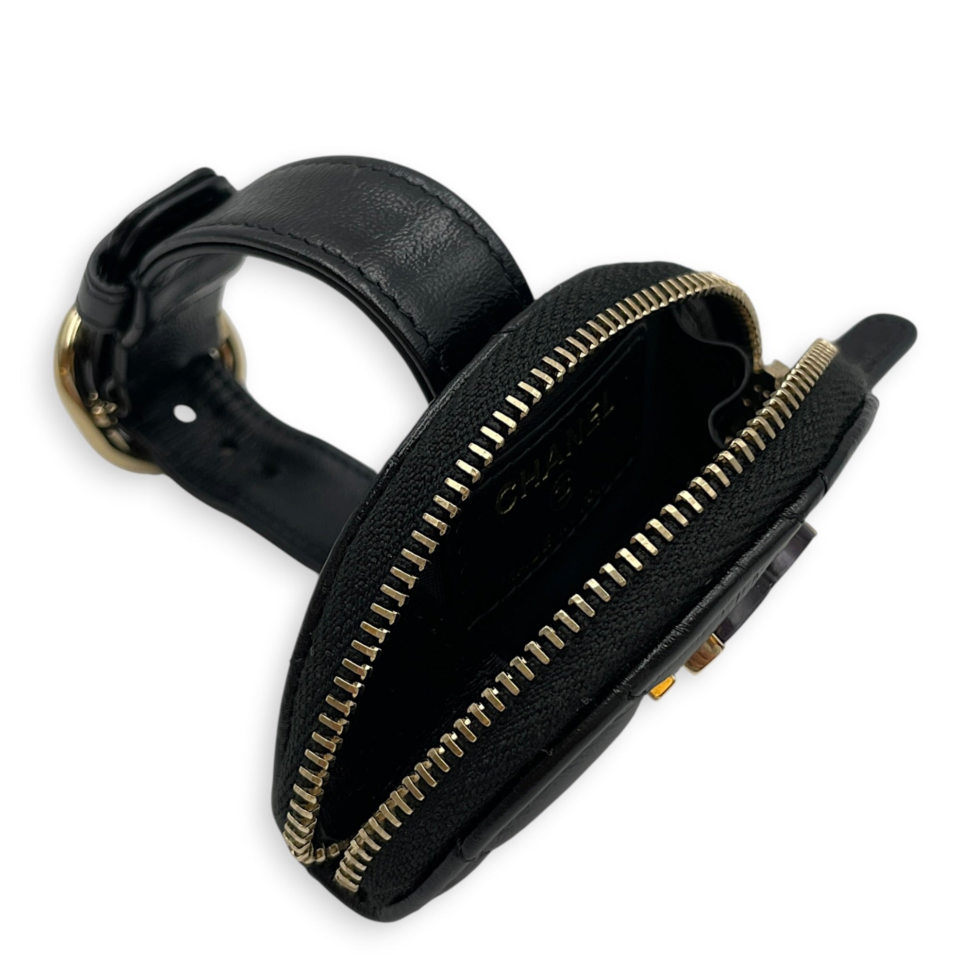 Quilted wristlet wallet Black Bag Accessory in Lambskin Gold hardware