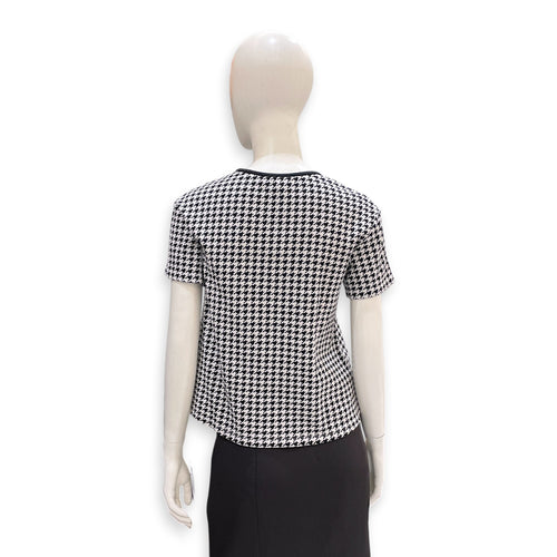 Black & white houndstooth Knitted Top size 12 Black Ready-To-Wear in Wool