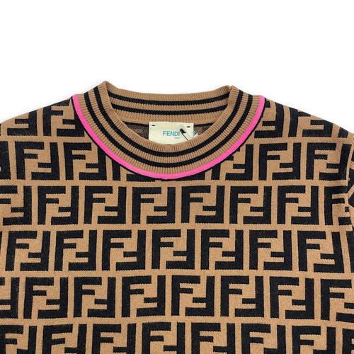 F Logo All Over T Shirt Size  10  Brown Ready-To-Wear in Viscose CL2605-21640 3
