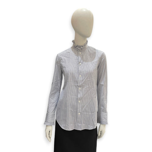 Long sleeved Frills Blouse 36 Blue Ready-To-Wear in Cotton CL2605-21641 1