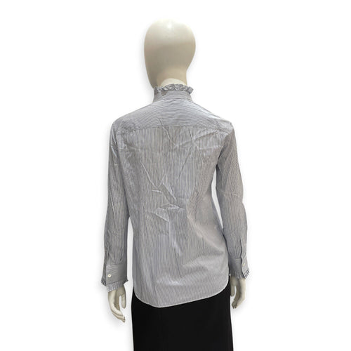 Long sleeved Frills Blouse 36 Blue Ready-To-Wear in Cotton CL2605-21641 2