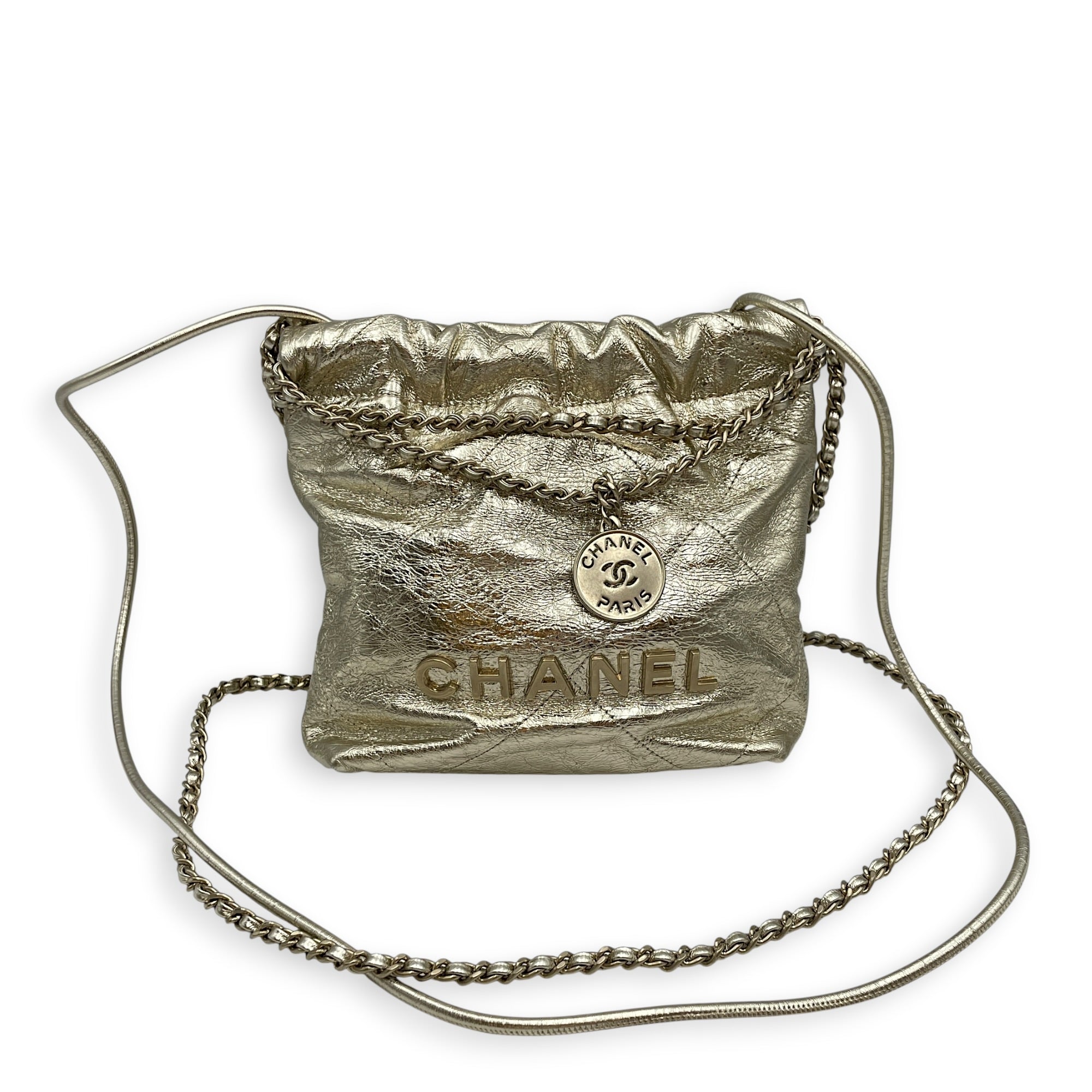 Mini C22 Gold Crossbody Bag in Metallic gold CL2605-21644 9