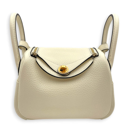 Lindy II Mini Cream in Clemence Gold hardware CL2605-21645 1