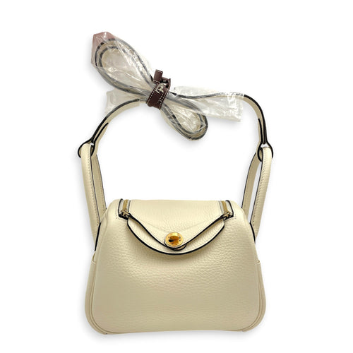 Lindy II Mini Cream in Clemence Gold hardware CL2605-21645 3