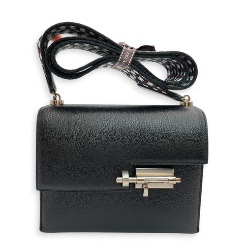 Verrou Strap Mini Black in Chevre Mysore Palladium hardware CL2605-21646 10