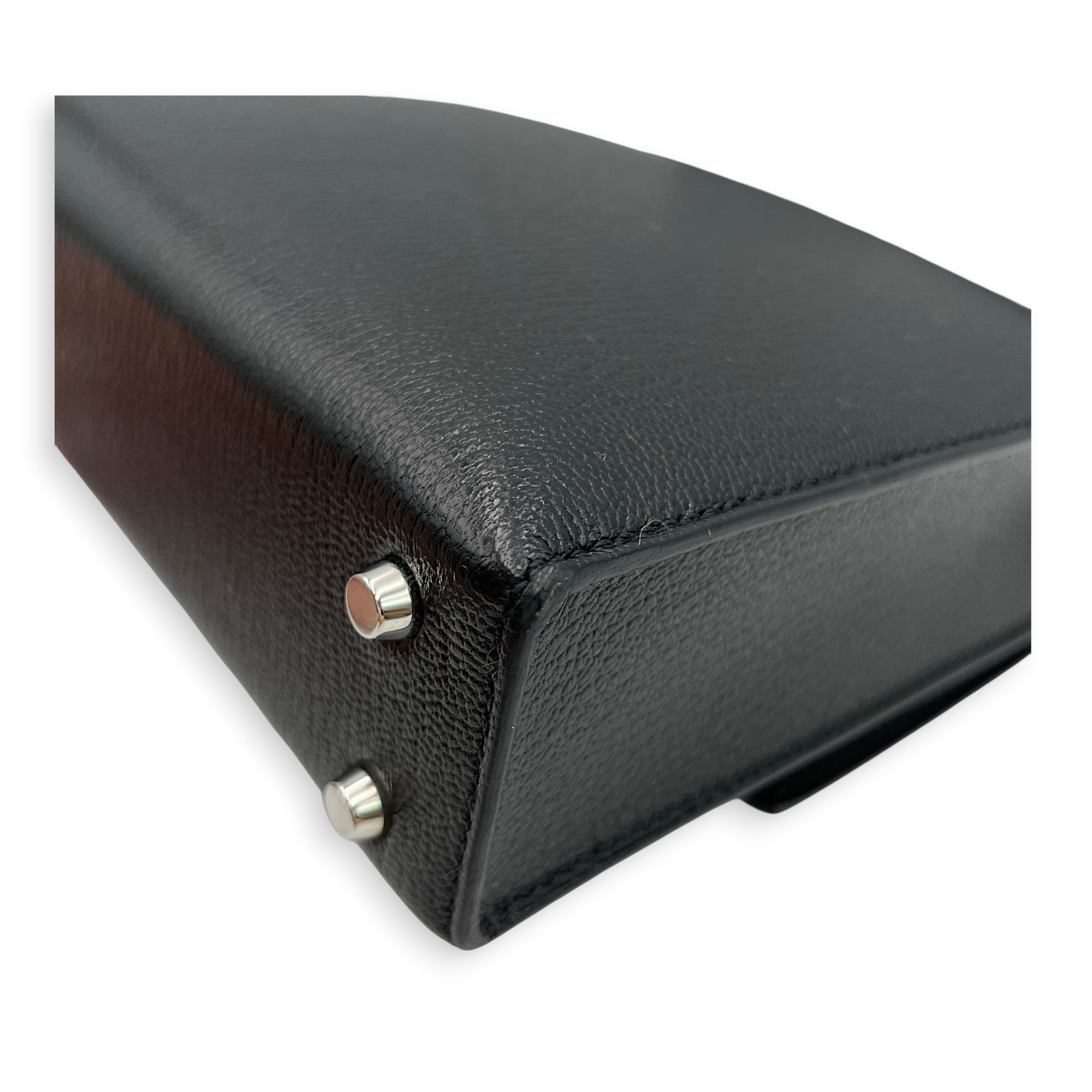 Verrou Strap Mini Black in Chevre Mysore Palladium hardware CL2605-21646 11