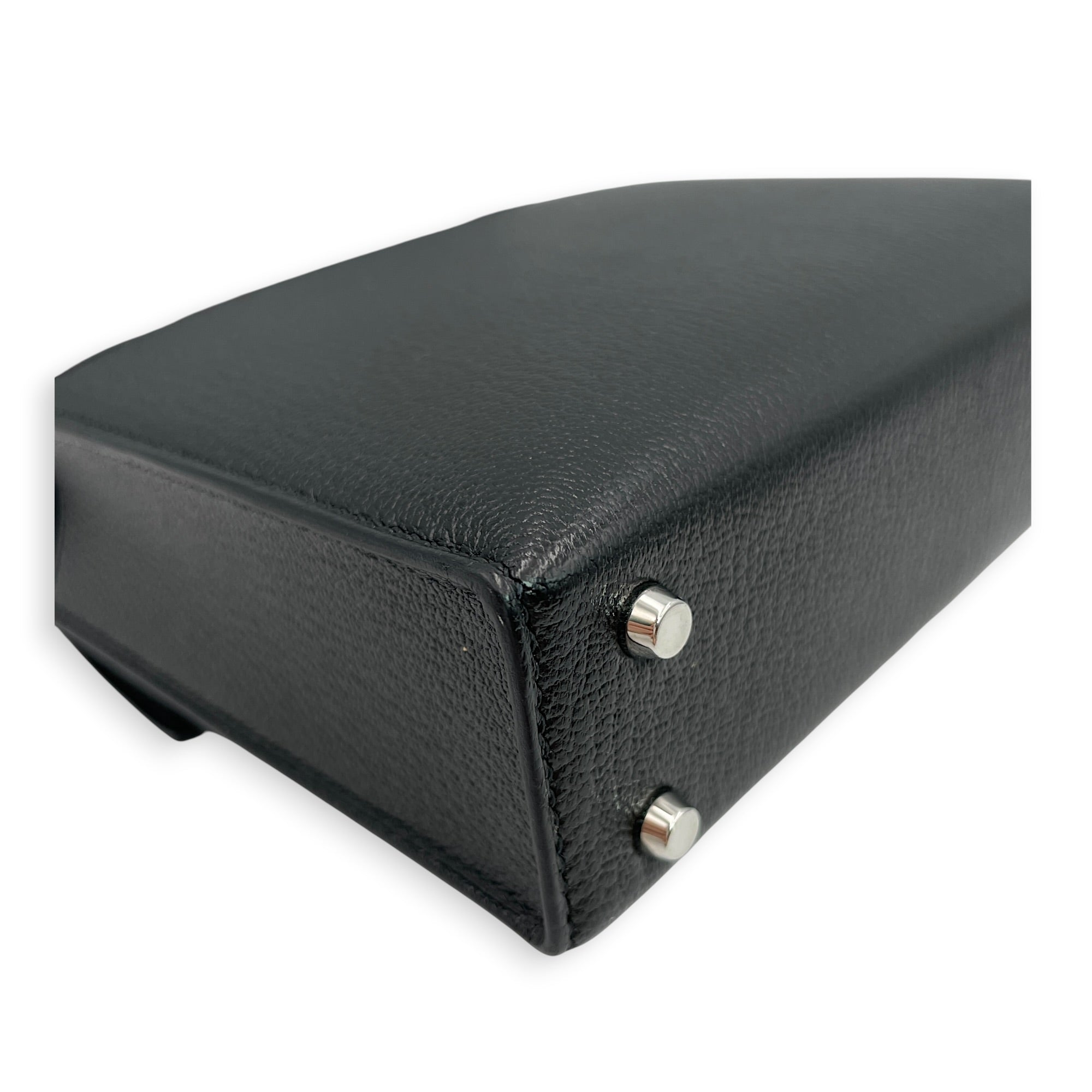 Verrou Strap Mini Black in Chevre Mysore Palladium hardware CL2605-21646 12