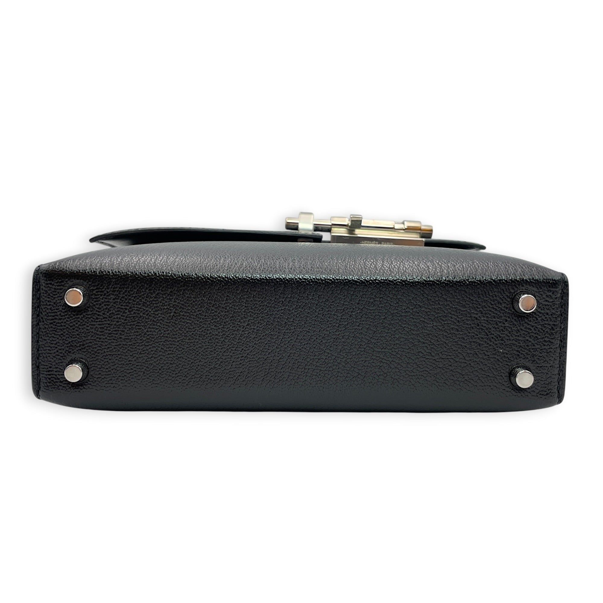 Verrou Strap Mini Black in Chevre Mysore Palladium hardware CL2605-21646 3