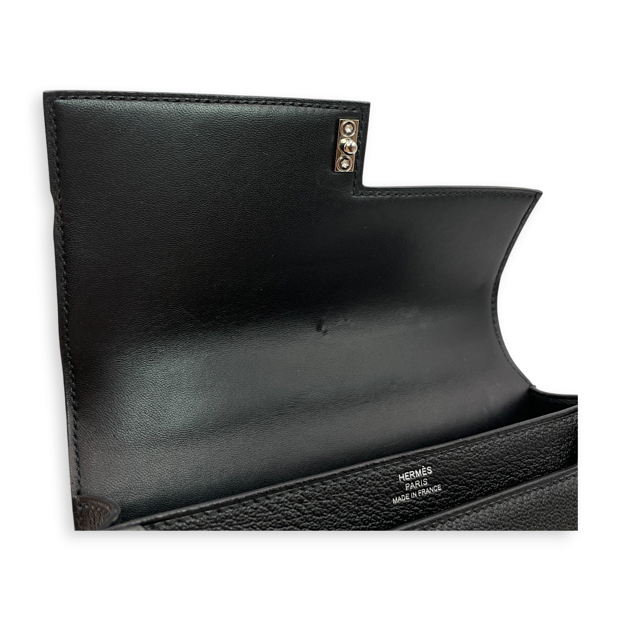 Verrou Strap Mini Black in Chevre Mysore Palladium hardware CL2605-21646 7