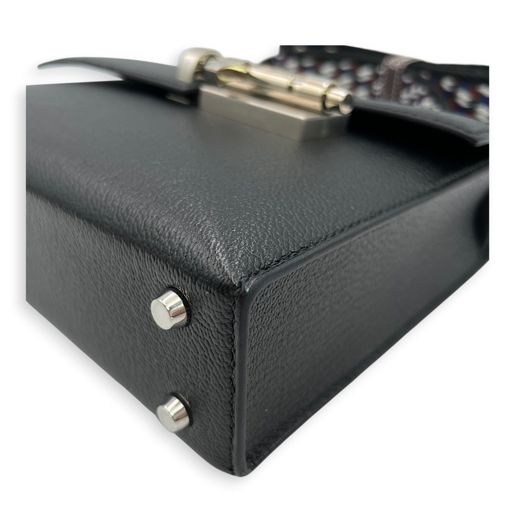 Verrou Strap Mini Black in Chevre Mysore Palladium hardware CL2605-21646 9