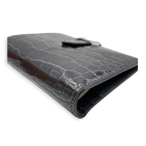 Bearn Compact Graphite Wallet in Shiny Alligator Palladium hardware CL2605-21650 10
