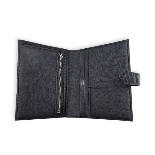 Bearn Compact Graphite Wallet in Shiny Alligator Palladium hardware CL2605-21650 4