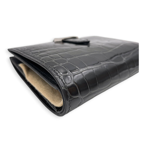Bearn Compact Graphite Wallet in Shiny Alligator Palladium hardware CL2605-21650 7