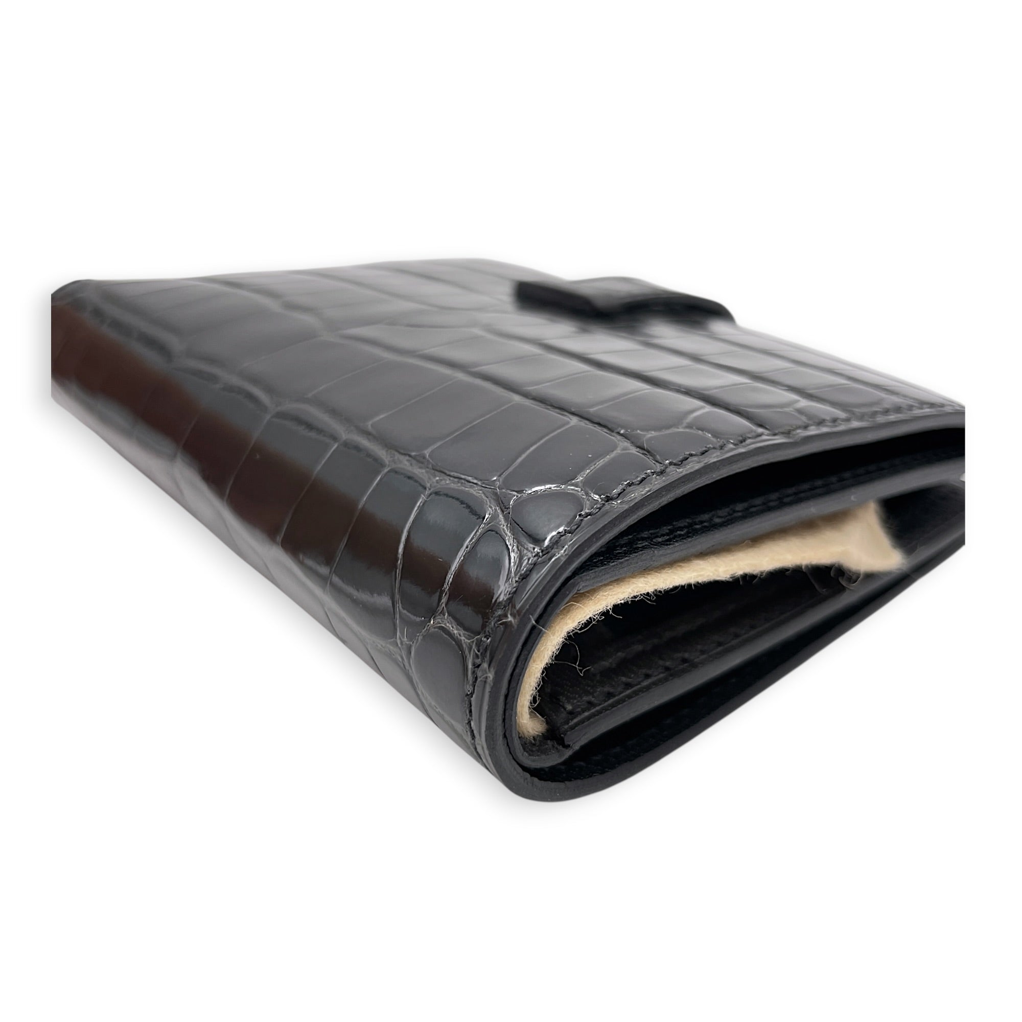 Bearn Compact Graphite Wallet in Shiny Alligator Palladium hardware CL2605-21650 8